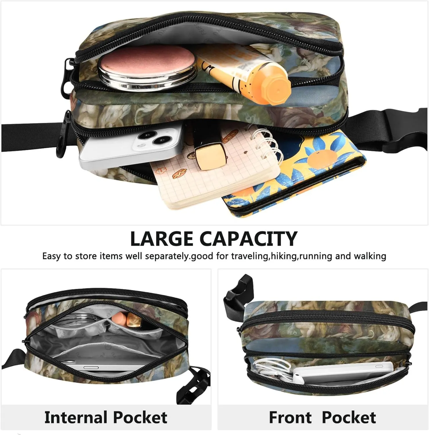 Rubens Prints Diana Nymphs Painting Fanny Packs Women Waterproof Hip Pack Belt Pouch Cute Crossbody Waist Pack