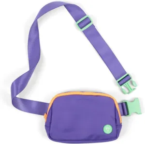 Rubina Anywhere Belt Bag | Crossbody Bag for Women | Unisex Hip Waist Pack for Hiking, Workout, Running, Traveling, Festivals | Chest Bag | Adjustable Strap | Big Swell (Purple/Teal)