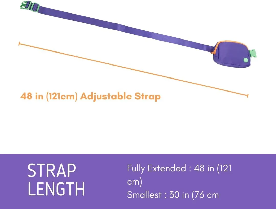 Rubina Anywhere Belt Bag | Crossbody Bag for Women | Unisex Hip Waist Pack for Hiking, Workout, Running, Traveling, Festivals | Chest Bag | Adjustable Strap | Big Swell (Purple/Teal)