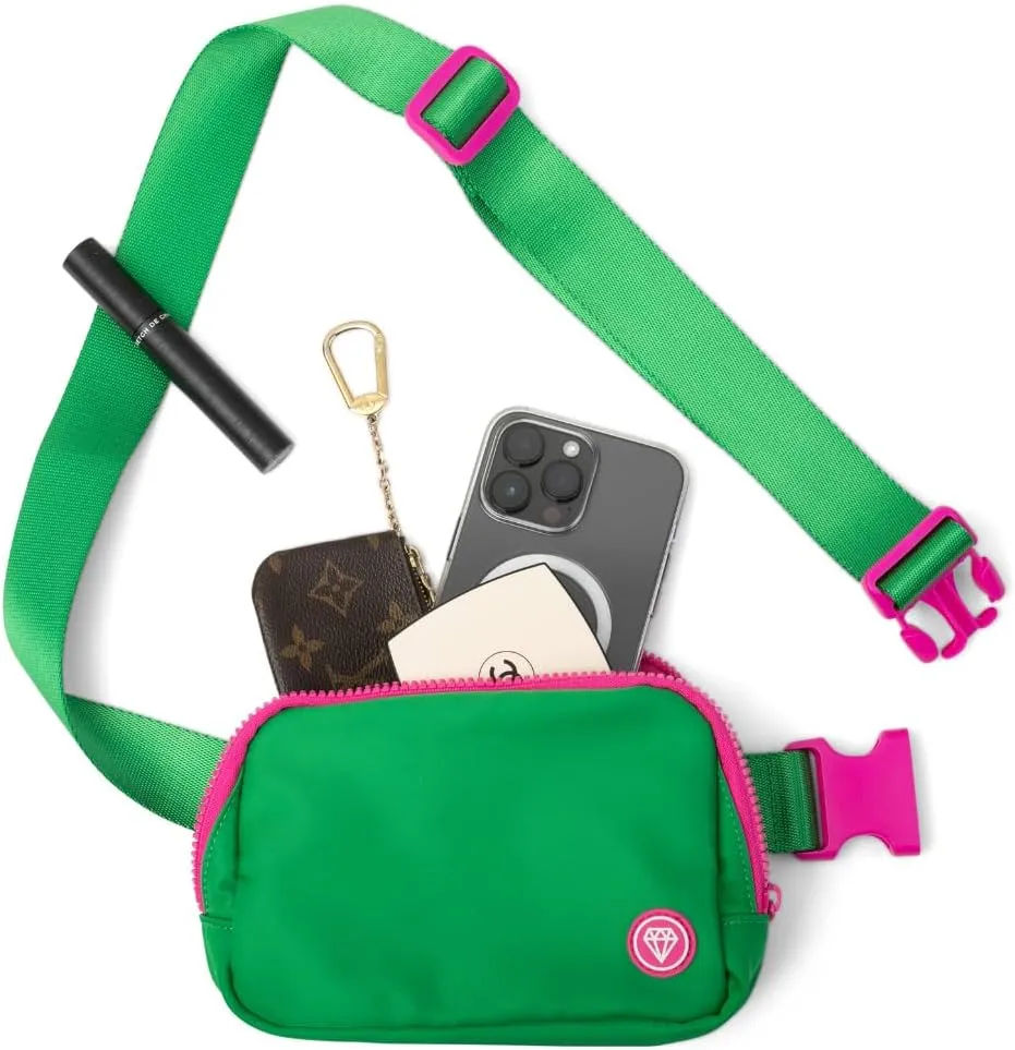 Rubina Anywhere Belt Bag | Crossbody Bag for Women | Unisex Hip Waist Pack for Hiking, Workout, Running, Traveling, Festivals | Chest Bag | Adjustable Strap | Palm Beach