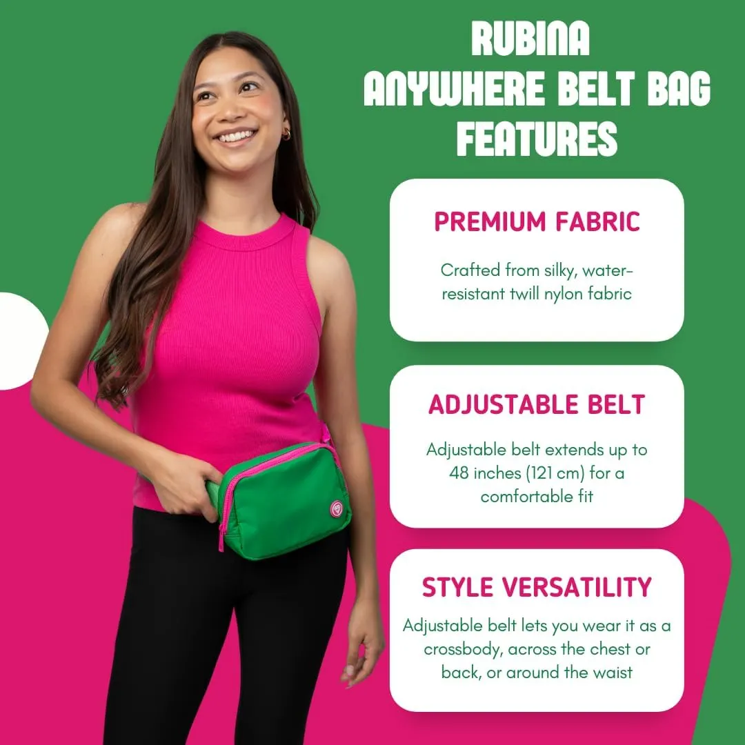 Rubina Anywhere Belt Bag | Crossbody Bag for Women | Unisex Hip Waist Pack for Hiking, Workout, Running, Traveling, Festivals | Chest Bag | Adjustable Strap | Palm Beach