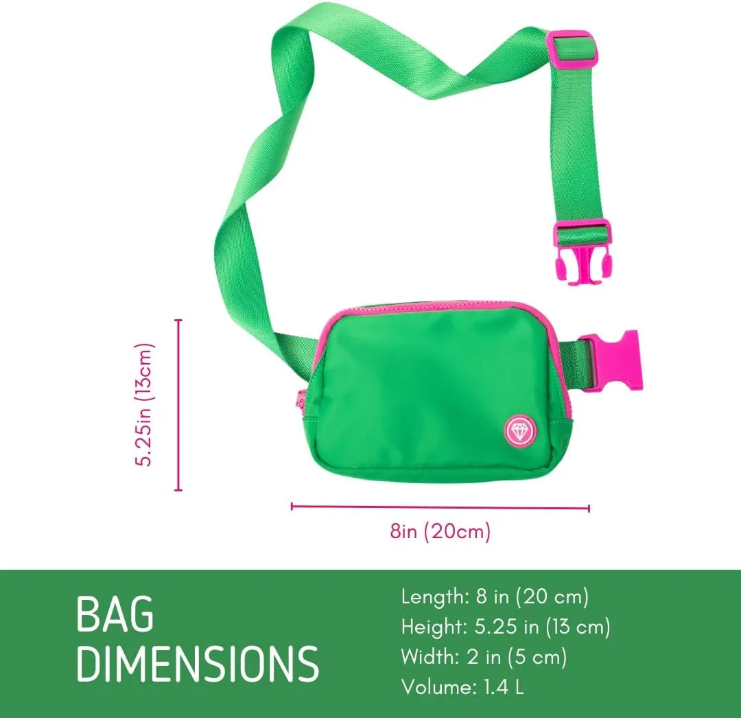 Rubina Anywhere Belt Bag | Crossbody Bag for Women | Unisex Hip Waist Pack for Hiking, Workout, Running, Traveling, Festivals | Chest Bag | Adjustable Strap | Palm Beach