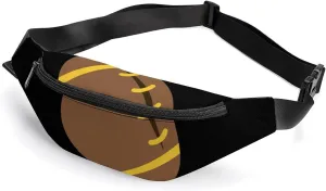 Rugby American Football Crossbody Fanny Pack Waist Packs Adjustable Shoulder Bags Sling Bag for Hiking Running Cycling