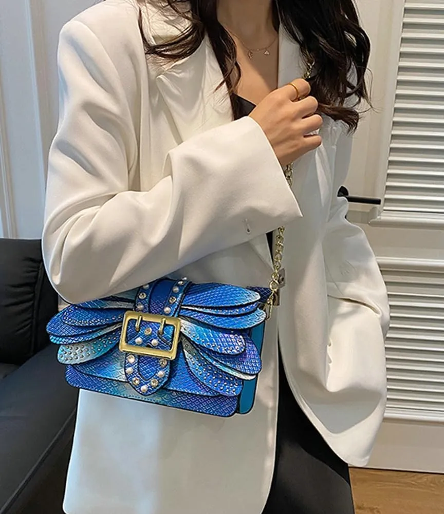 Rungion Womens Small Crossbody Bags Snake Print Handbags Vegan Leather Shoulder Purse Trendy Ladies Party Clutch Satchel