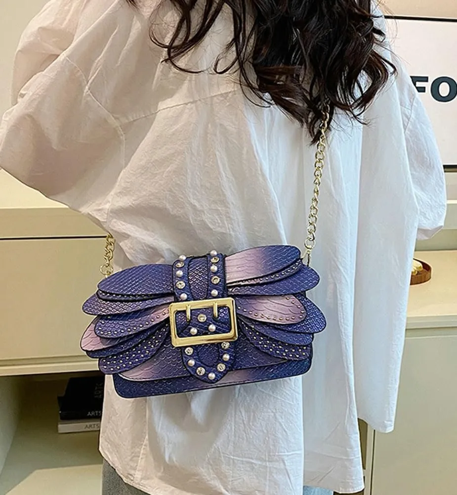 Rungion Womens Small Crossbody Bags Snake Print Handbags Vegan Leather Shoulder Purse Trendy Ladies Party Clutch Satchel