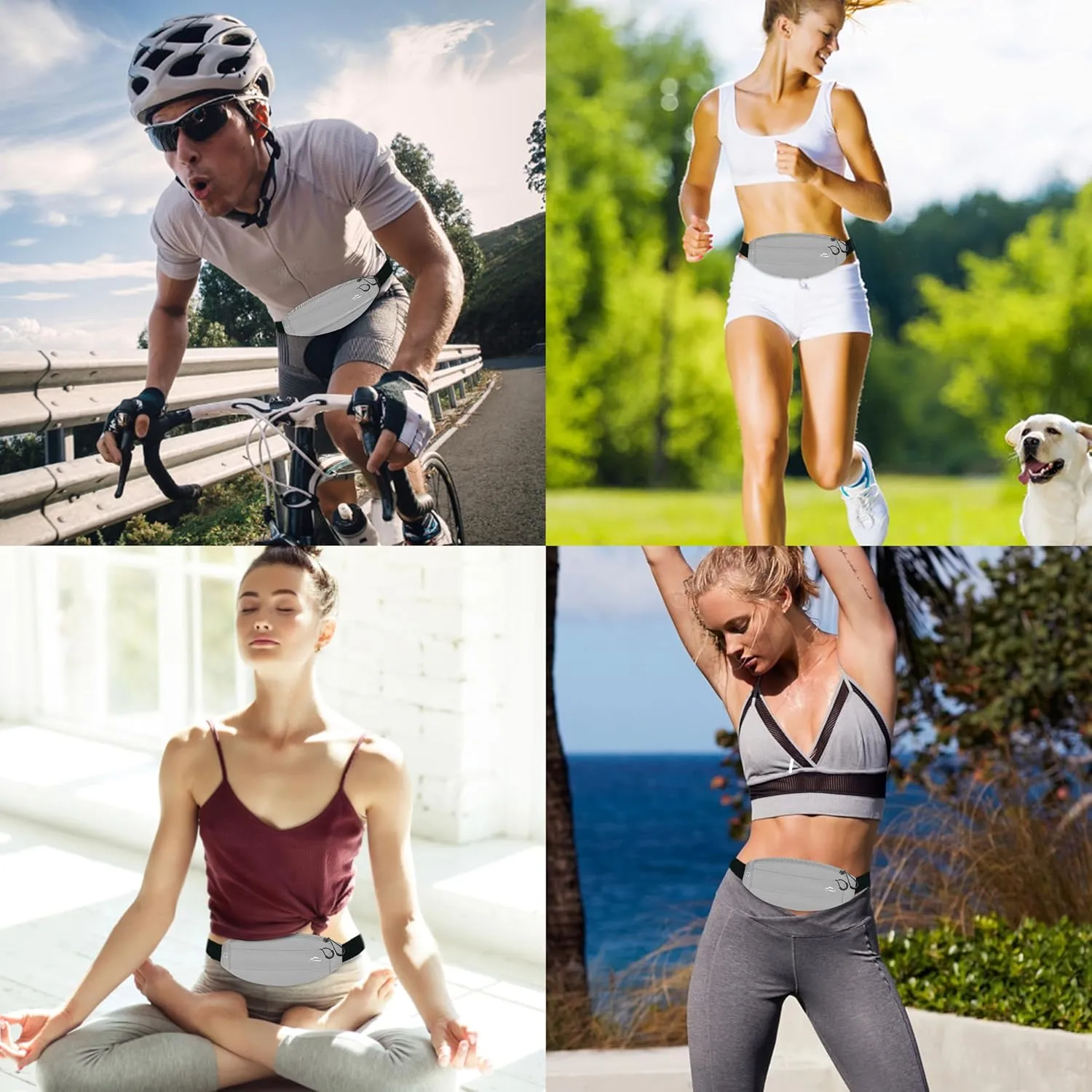 Running Fanny Pack Whole Bag Reflective, Running belt for Women &Men,Sweatproof Phone Holder Workout, Running Waist Pack(grey)