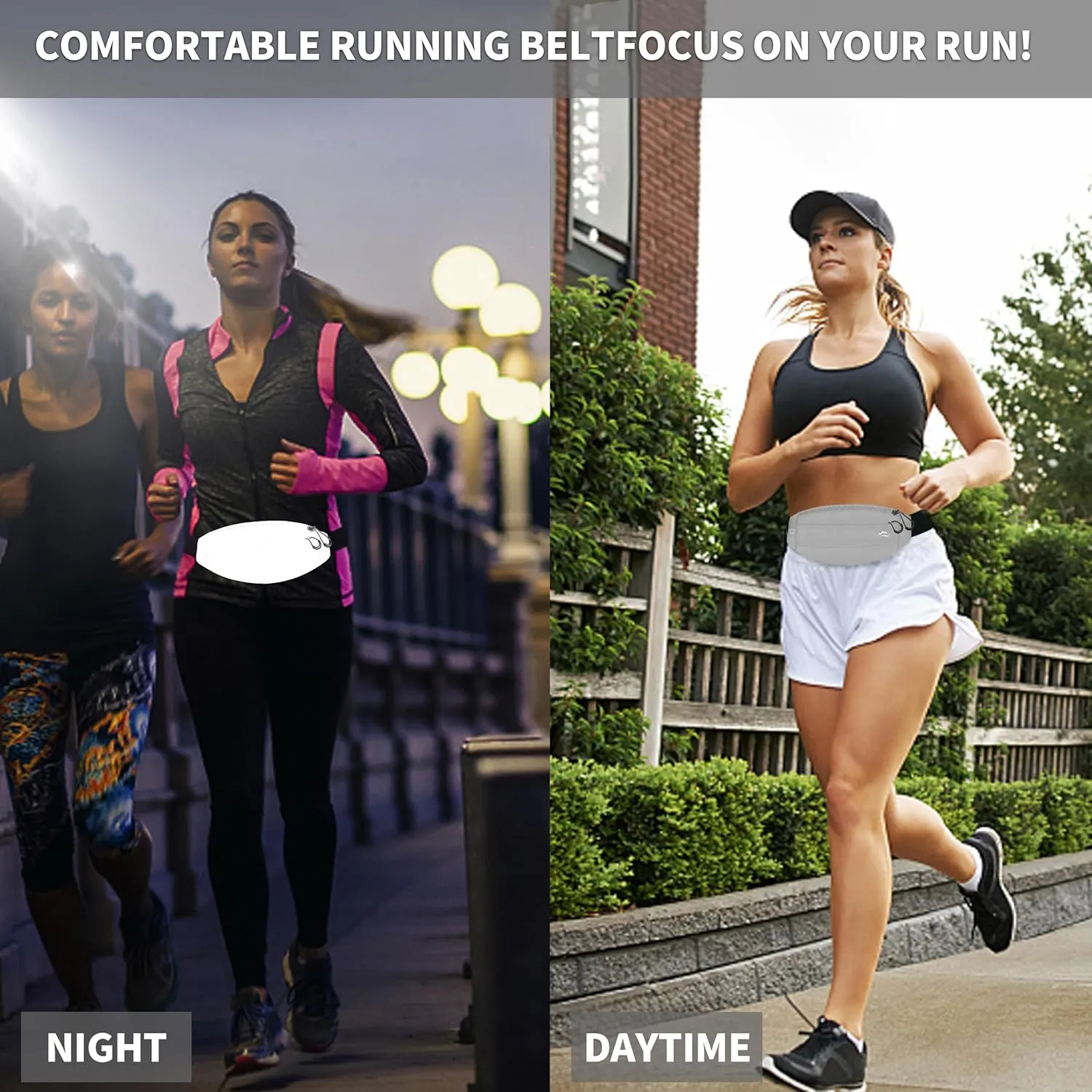 Running Fanny Pack Whole Bag Reflective, Running belt for Women &Men,Sweatproof Phone Holder Workout, Running Waist Pack(grey)