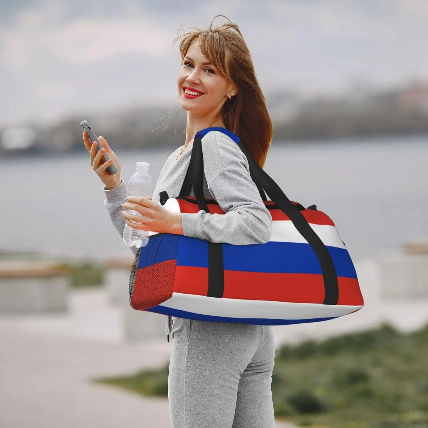 Russian Flag Travel Bag, Weekender Bags For Women Men For Outdoor Adventures, Ideal For Camping And Hiking