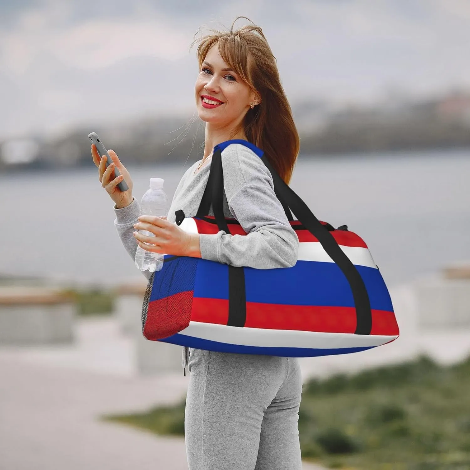 Russian Flag Travel Bag, Weekender Bags For Women Men For Outdoor Adventures, Ideal For Camping And Hiking