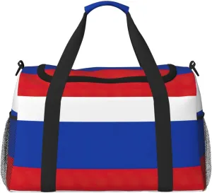 Russian Flag Travel Bag, Weekender Bags For Women Men For Outdoor Adventures, Ideal For Camping And Hiking