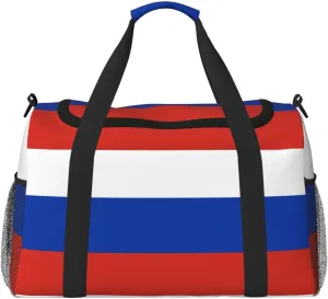 Russian Flag Travel Bag, Weekender Bags For Women Men For Outdoor Adventures, Ideal For Camping And Hiking