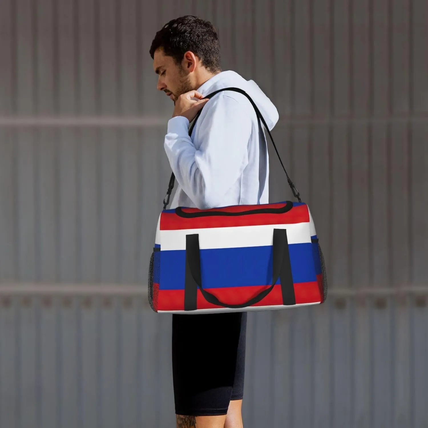 Russian Flag Travel Bag, Weekender Bags For Women Men For Outdoor Adventures, Ideal For Camping And Hiking