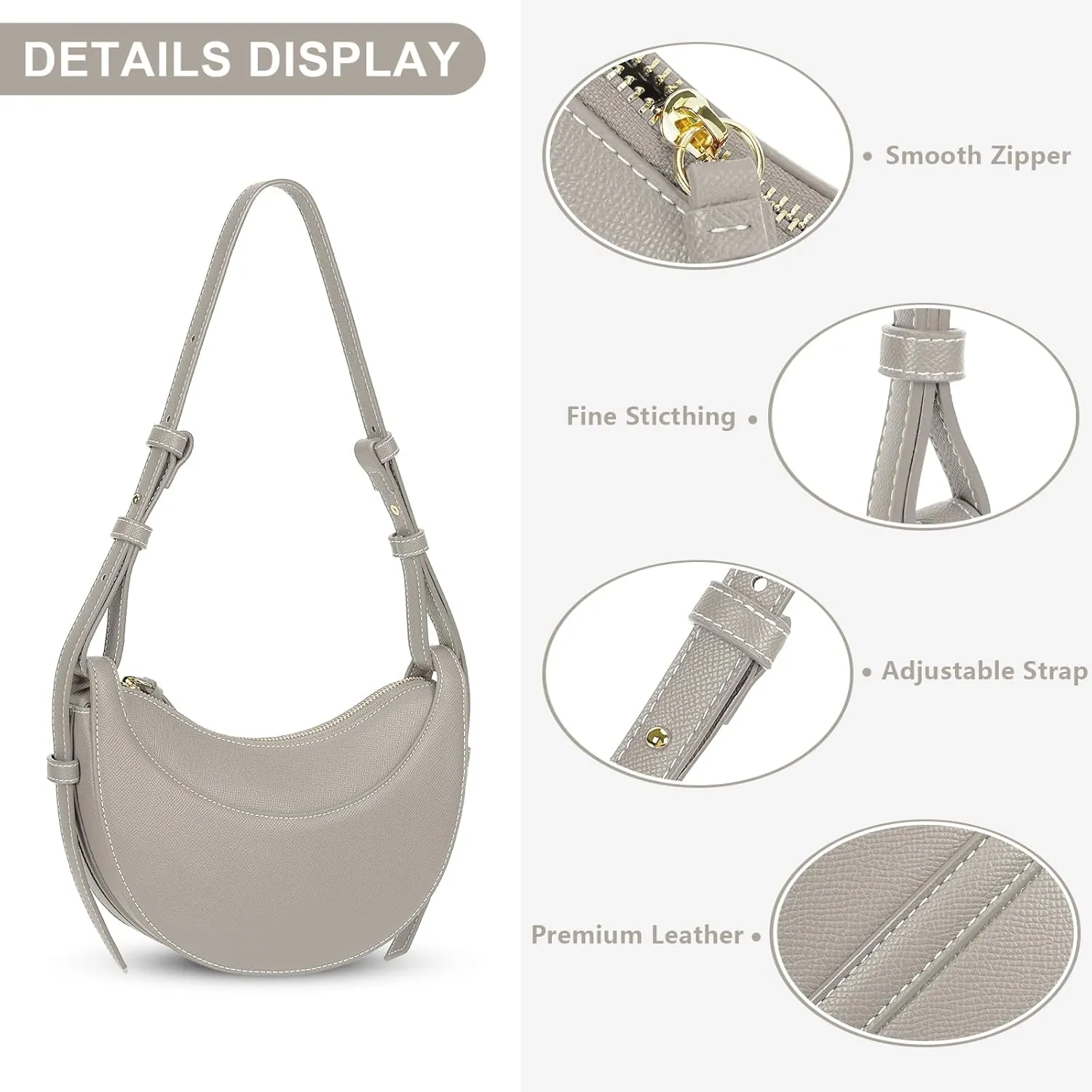 Saddle Bag for Women Shoulder Bag Crescent Purse Trendy Crossbody Bag Hobo Handbag