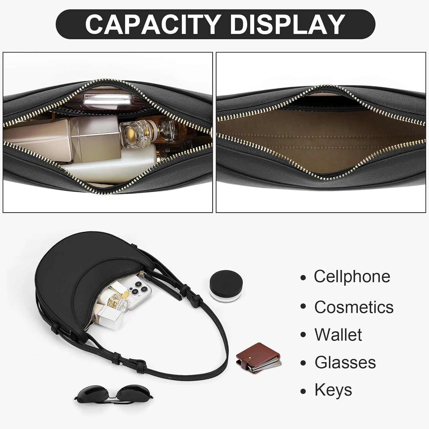Saddle Bag for Women Shoulder Bag Crescent Purse Trendy Crossbody Bag Hobo Handbag