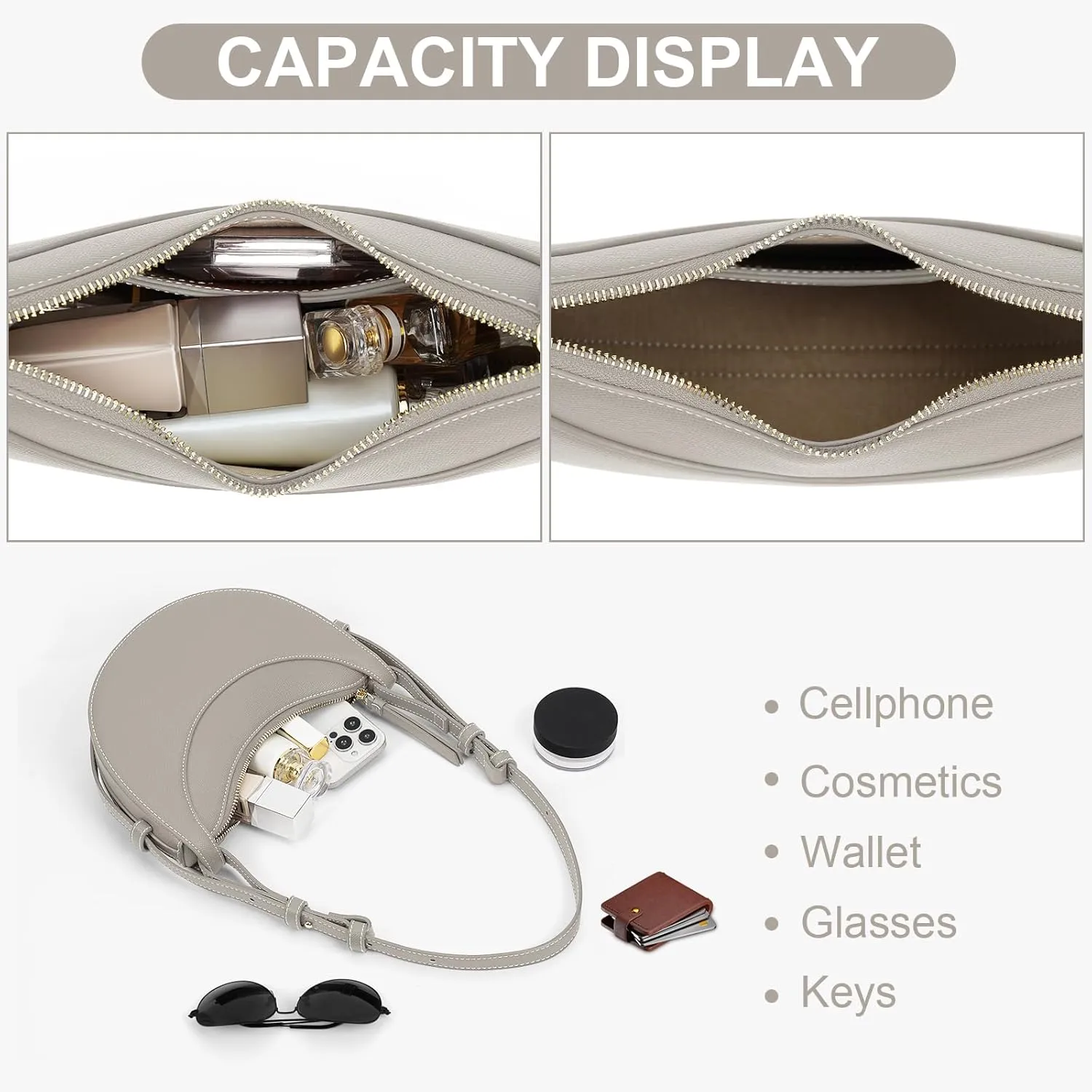 Saddle Bag for Women Shoulder Bag Crescent Purse Trendy Crossbody Bag Hobo Handbag