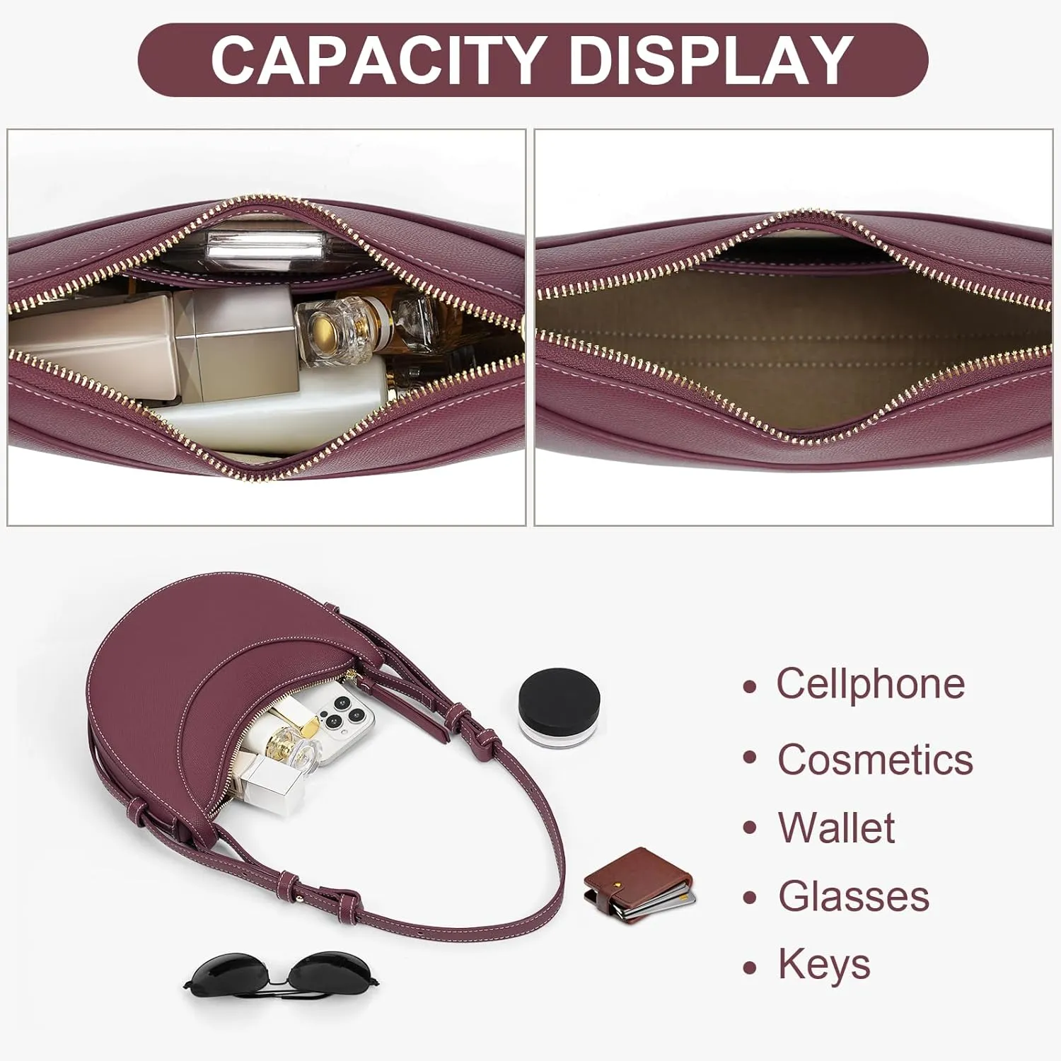 Saddle Bag for Women Shoulder Bag Crescent Purse Trendy Crossbody Bag Hobo Handbag