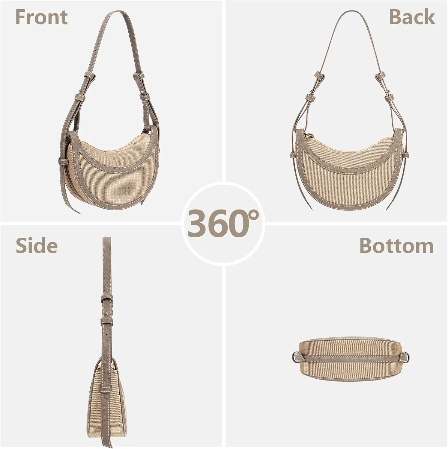Saddle Bag for Women Shoulder Bag Crescent Purse Trendy Crossbody Bag Hobo Handbag