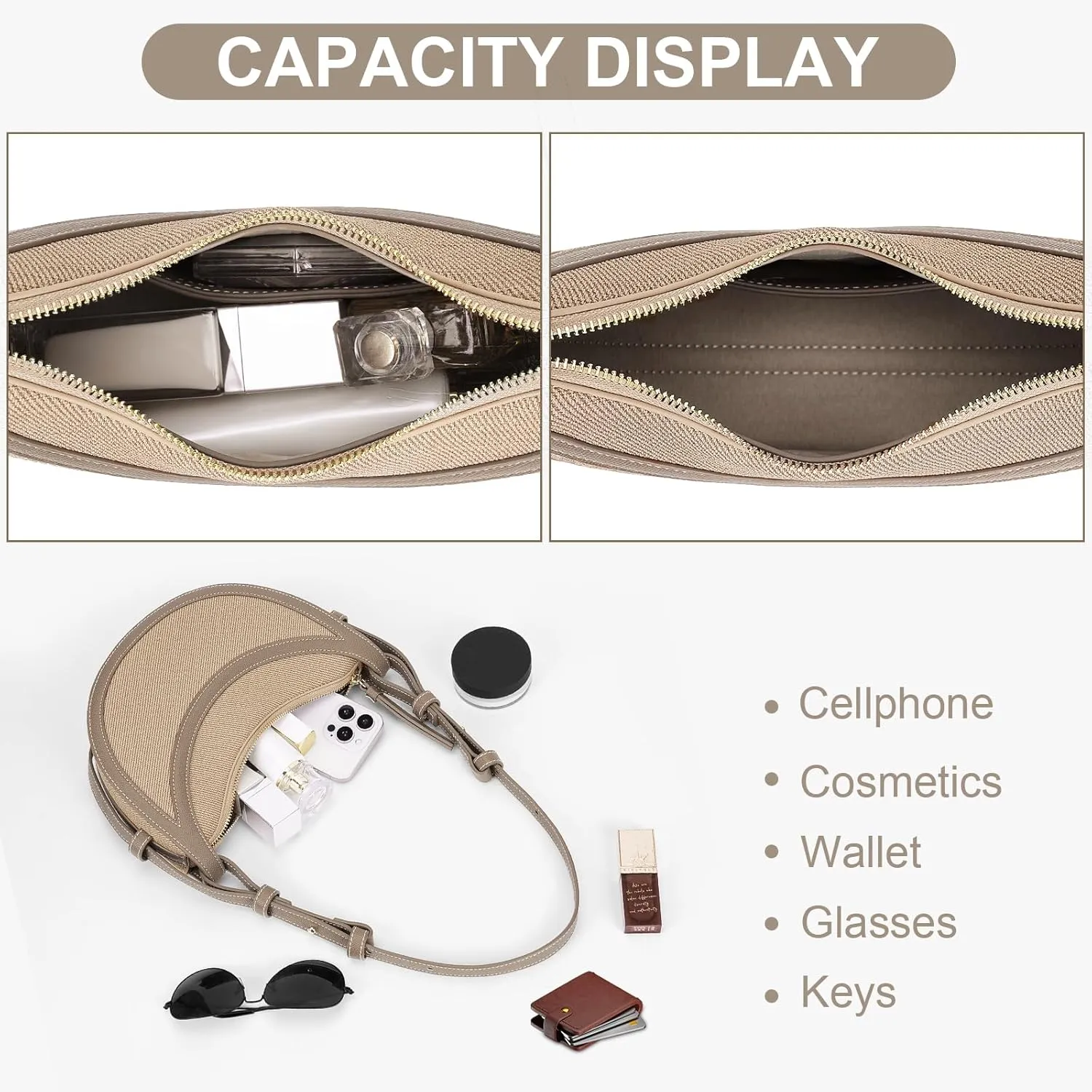 Saddle Bag for Women Shoulder Bag Crescent Purse Trendy Crossbody Bag Hobo Handbag