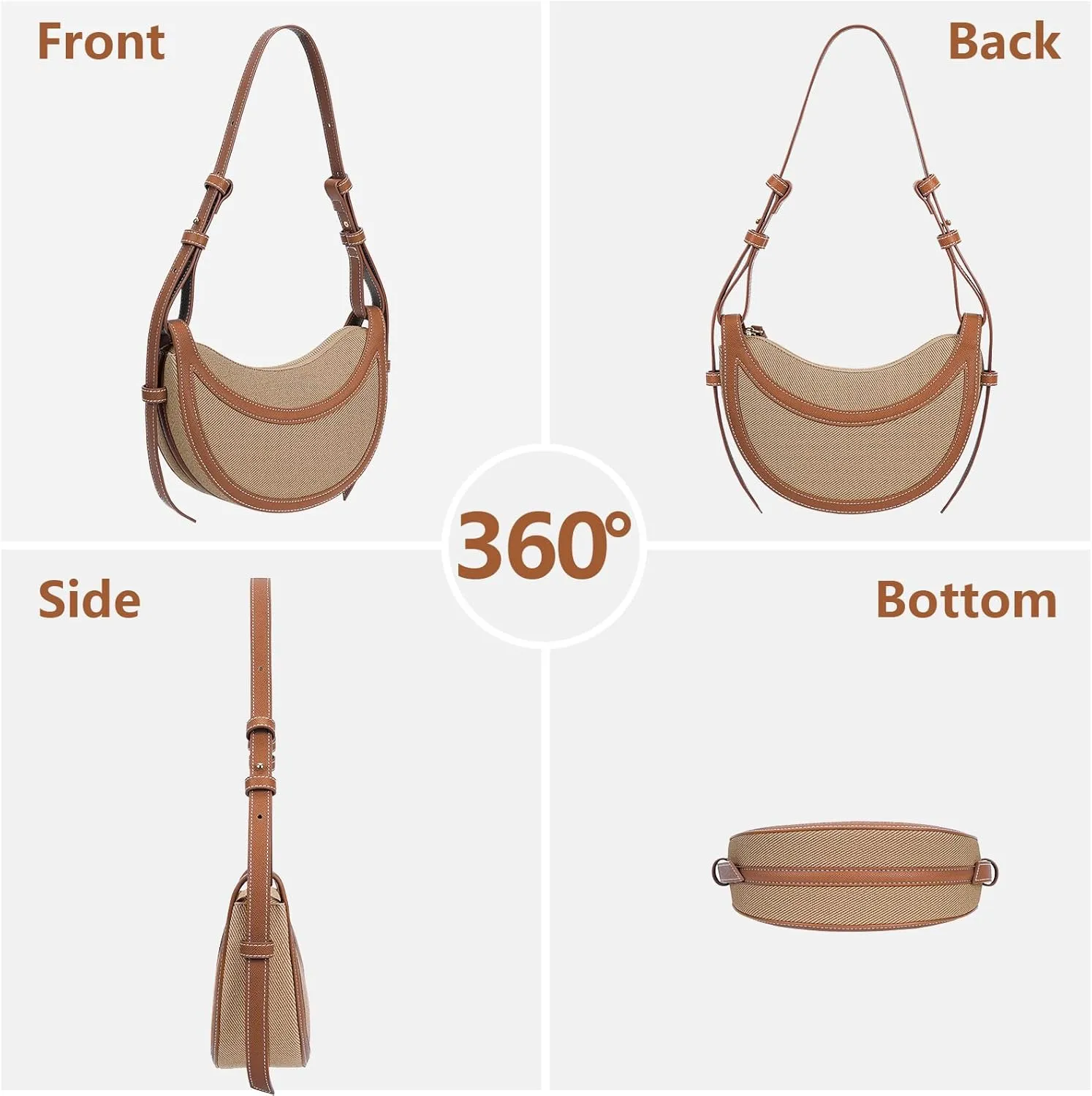 Saddle Bag for Women Shoulder Bag Crescent Purse Trendy Crossbody Bag Hobo Handbag