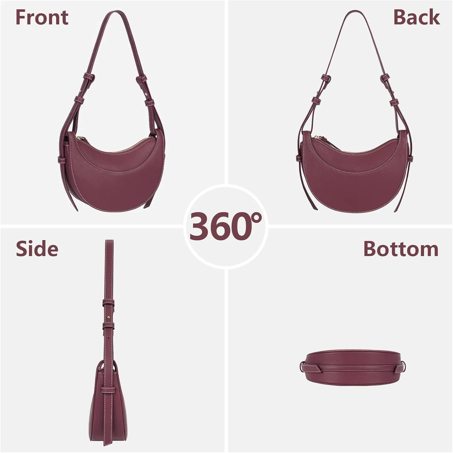 Saddle Bag for Women Shoulder Bag Crescent Purse Trendy Crossbody Bag Hobo Handbag