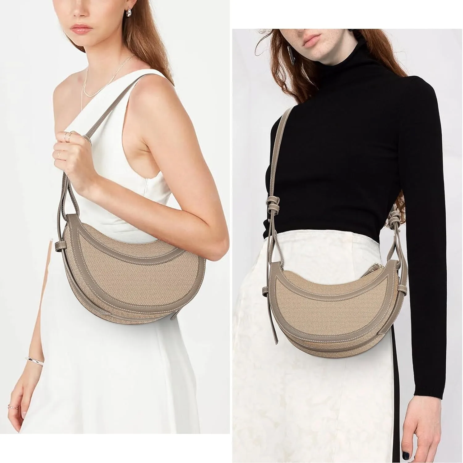Saddle Bag for Women Shoulder Bag Crescent Purse Trendy Crossbody Bag Hobo Handbag