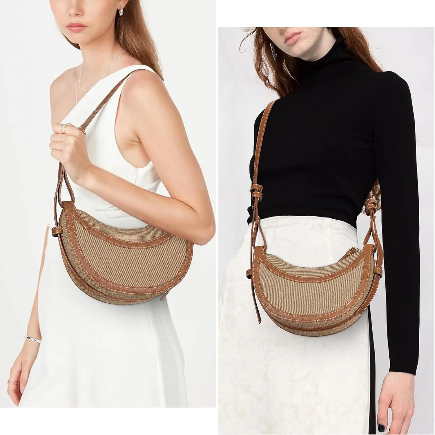 Saddle Bag for Women Shoulder Bag Crescent Purse Trendy Crossbody Bag Hobo Handbag