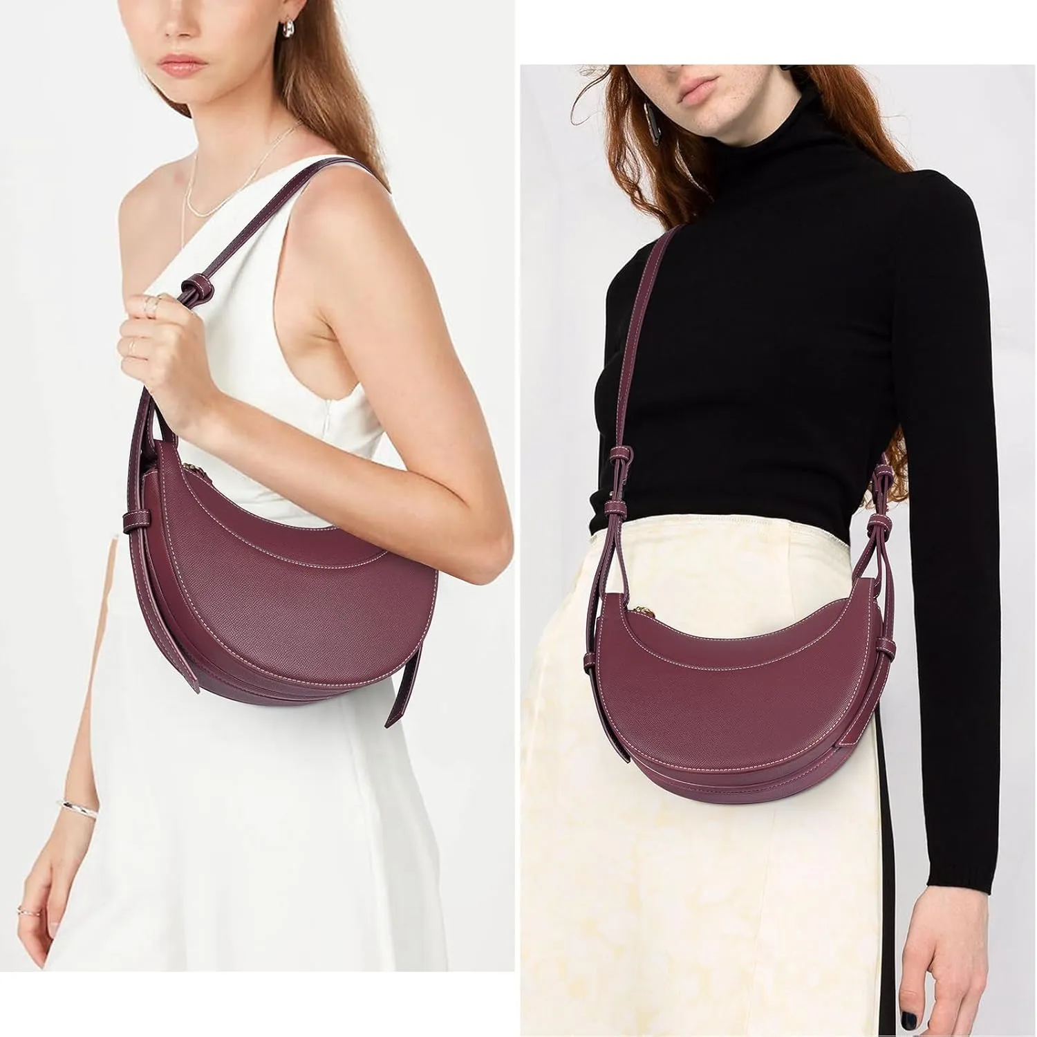 Saddle Bag for Women Shoulder Bag Crescent Purse Trendy Crossbody Bag Hobo Handbag