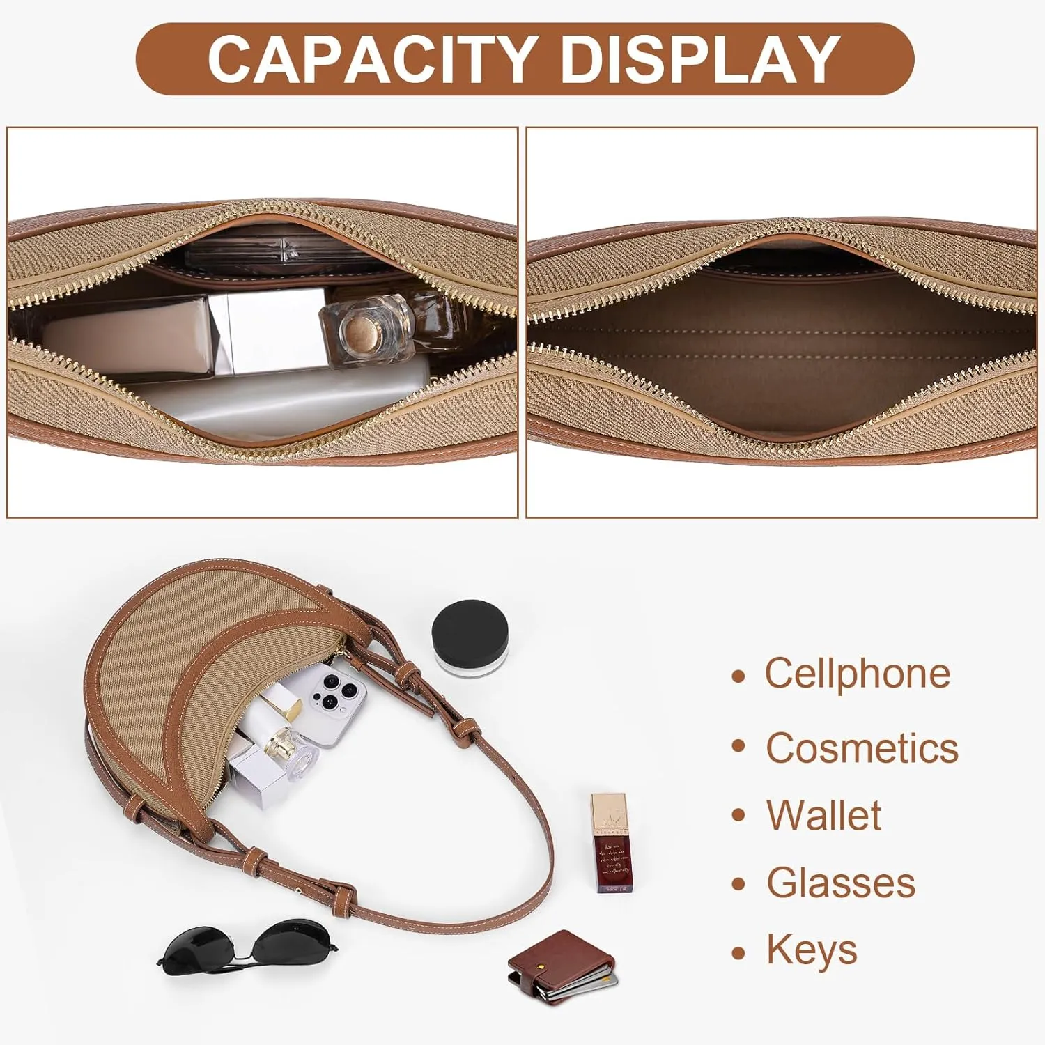 Saddle Bag for Women Shoulder Bag Crescent Purse Trendy Crossbody Bag Hobo Handbag