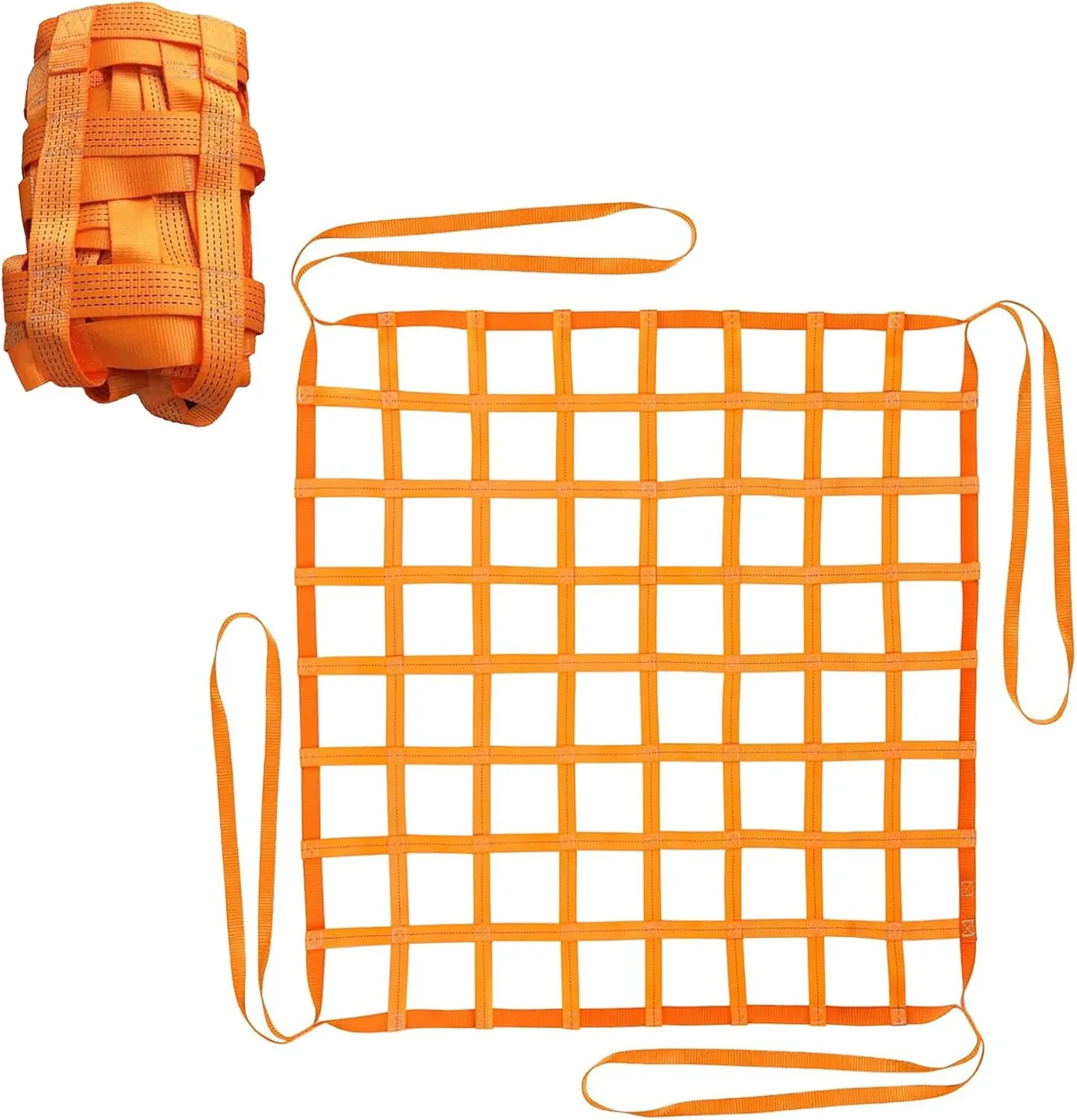 Safety Lifting Straps, Flat Nylon Sling Hoisting Net - 3.3' x 3.3'ft Cargo Lifting Nets, 1100lbs Load Capacity for Construction Rigging & Moving