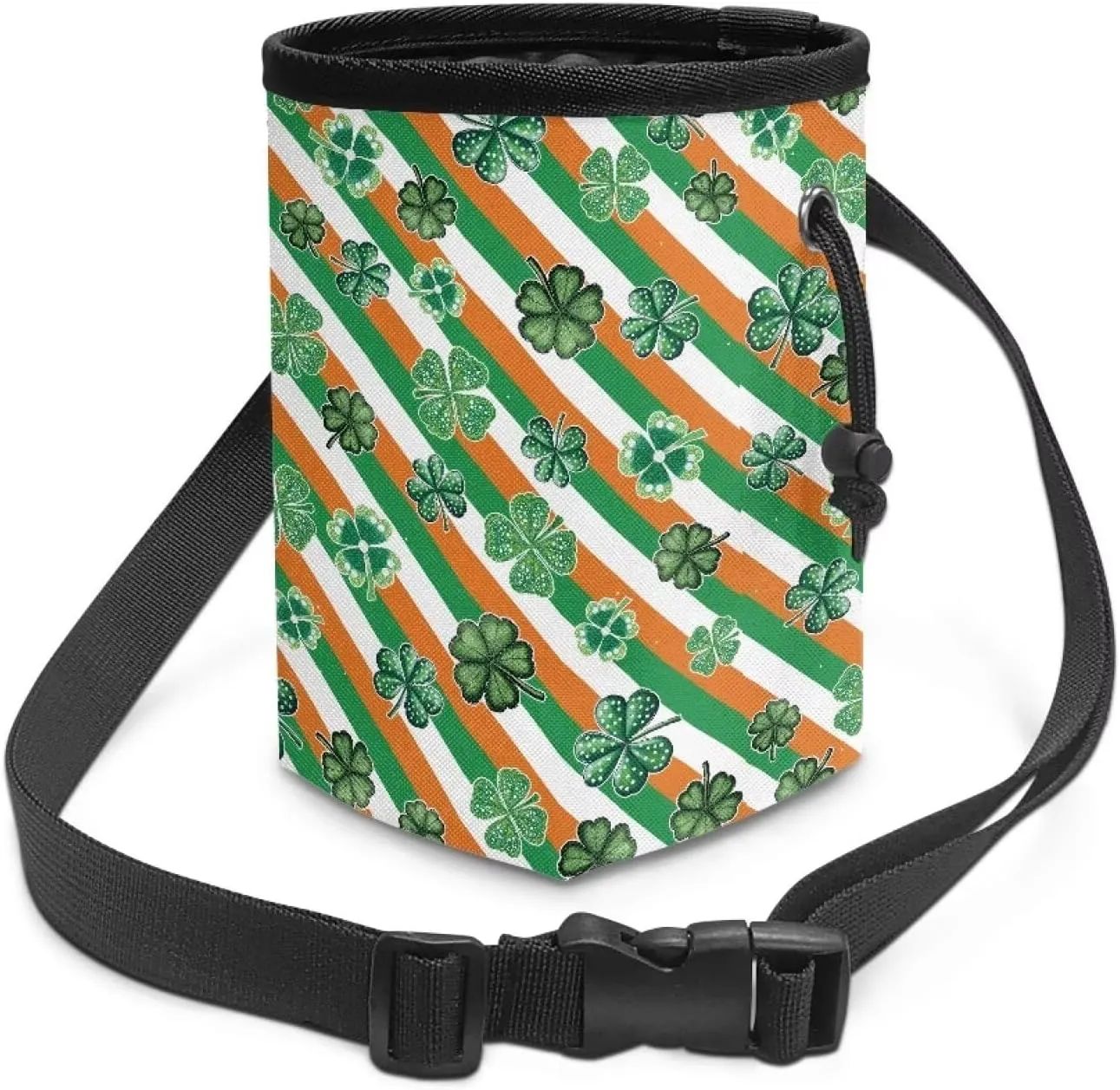 Saint Patrick's Day Prints Dog Treat Bags Training Pouch Hands-Free Pet Treat Bag with Waist Belt Shoulder Strap Dog Treat Carrier for Pet Training Walking