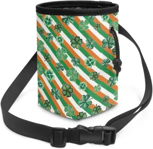 Saint Patrick's Day Prints Dog Treat Bags Training Pouch Hands-Free Pet Treat Bag with Waist Belt Shoulder Strap Dog Treat Carrier for Pet Training Walking