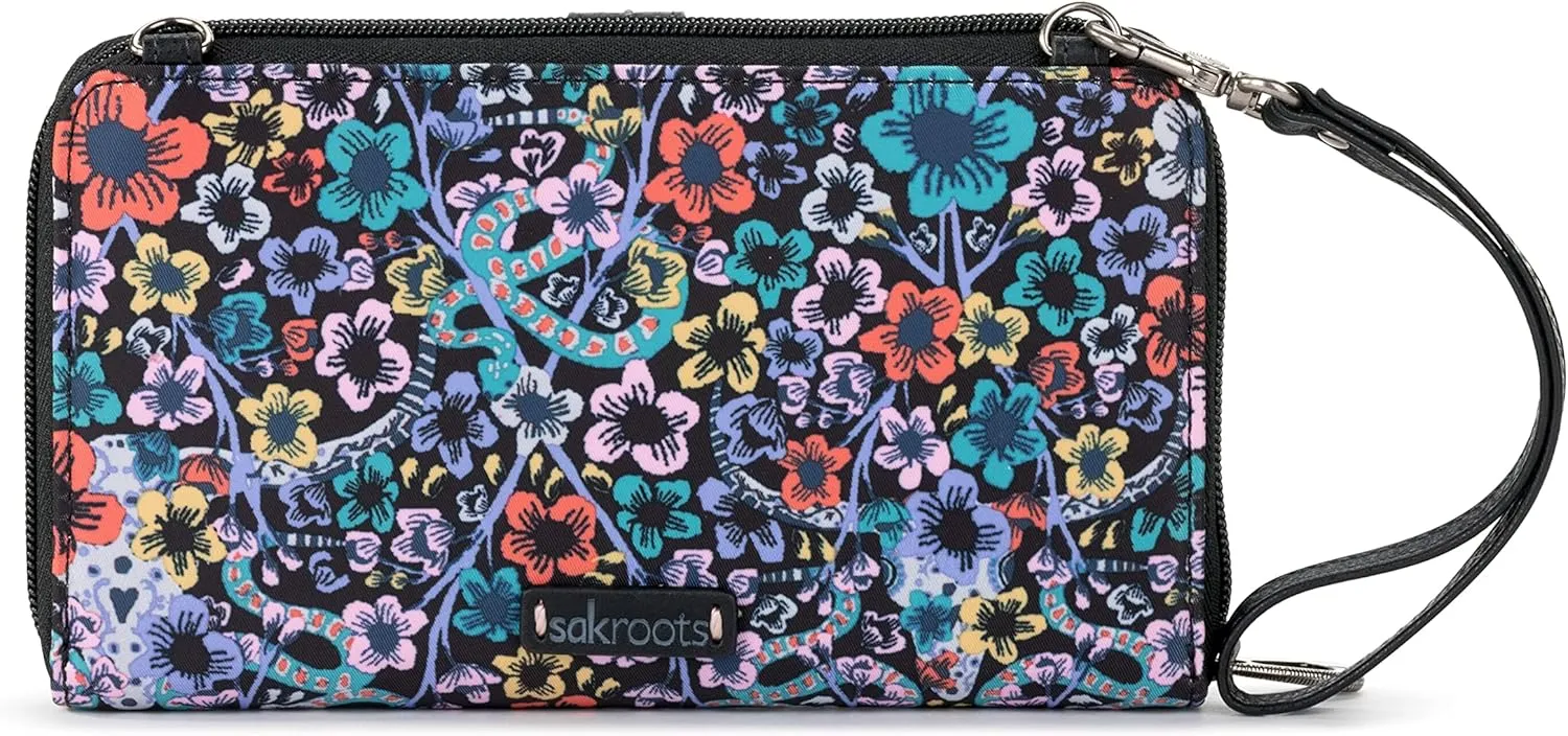 Sakroots Artist Circle Smartphone Crossbody in Eco Twill, Detachable Wristlet Strap