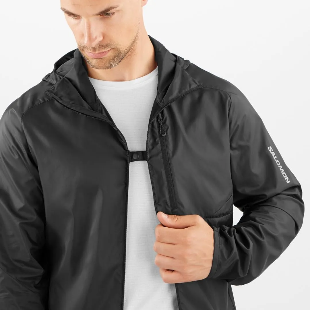 Salomon Men’s Bonatti Cross Wind, Reflective Windproof Hooded Zip-Up Jacket