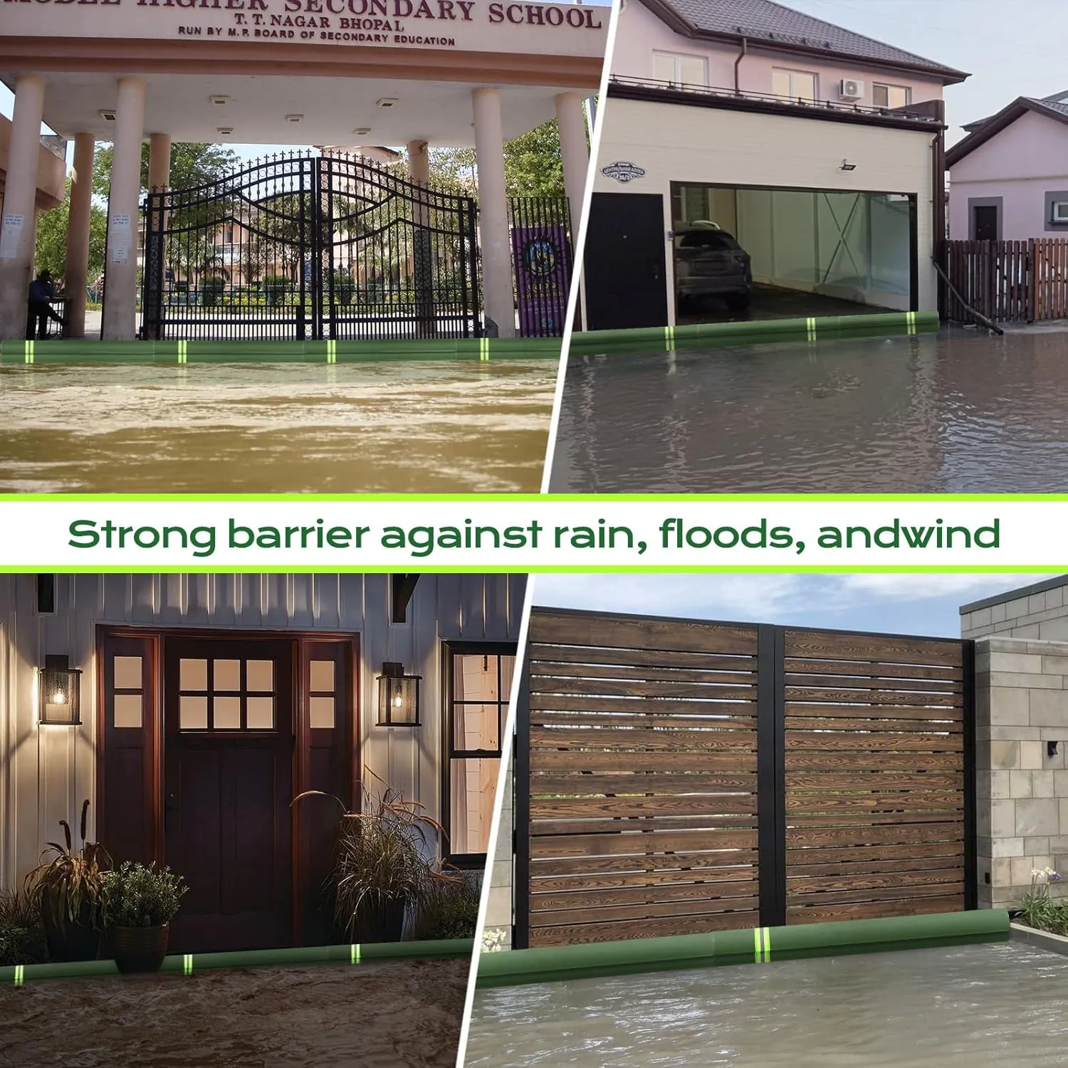 Sand Bags for Flooding,8Pcs Flood Prevention Sandbags,Thickened Long Canvas with Elastic Band, Reusable Flood Barriers for Indoor and Outdoor Garage 6'X 7"