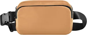Sand Brown Women Fanny Packs Large Hip Belt Bag Waterproof Bright Color Crossbody Waist Bag