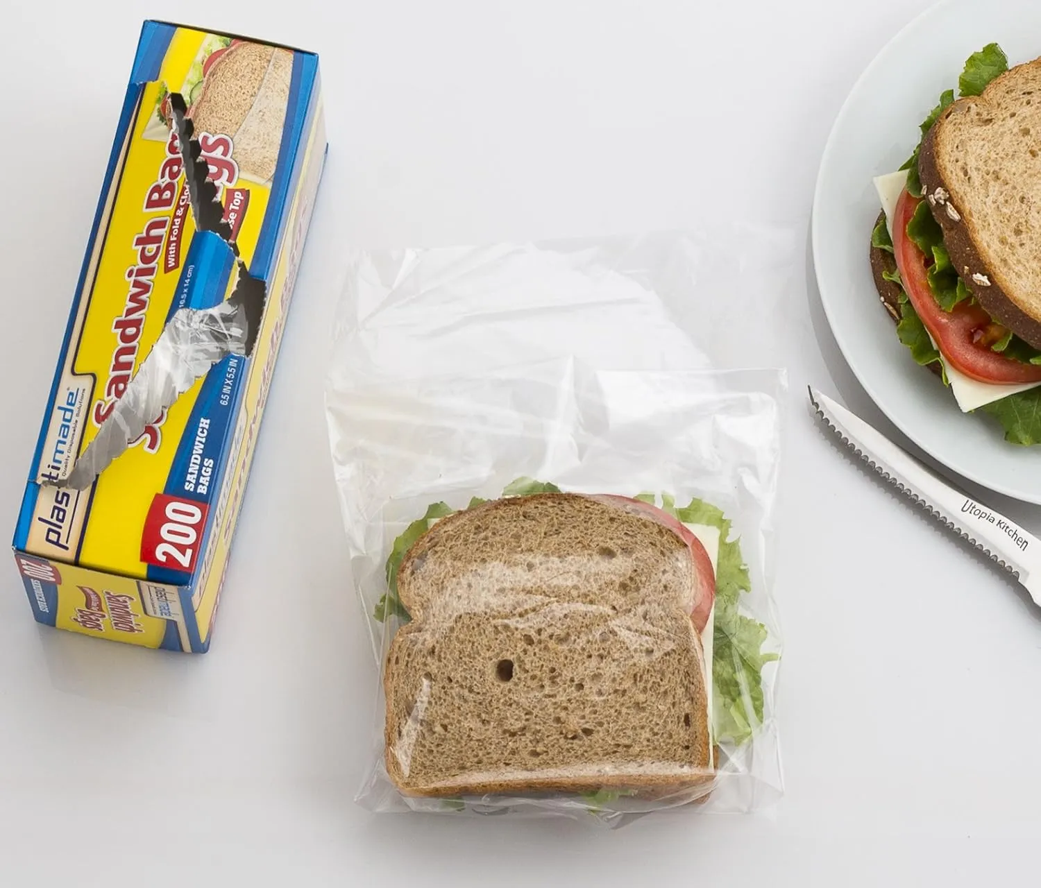 Sandwich Bags With Fold & Close Top (6.5 in X 5.5) in 200 Count Pack of 4