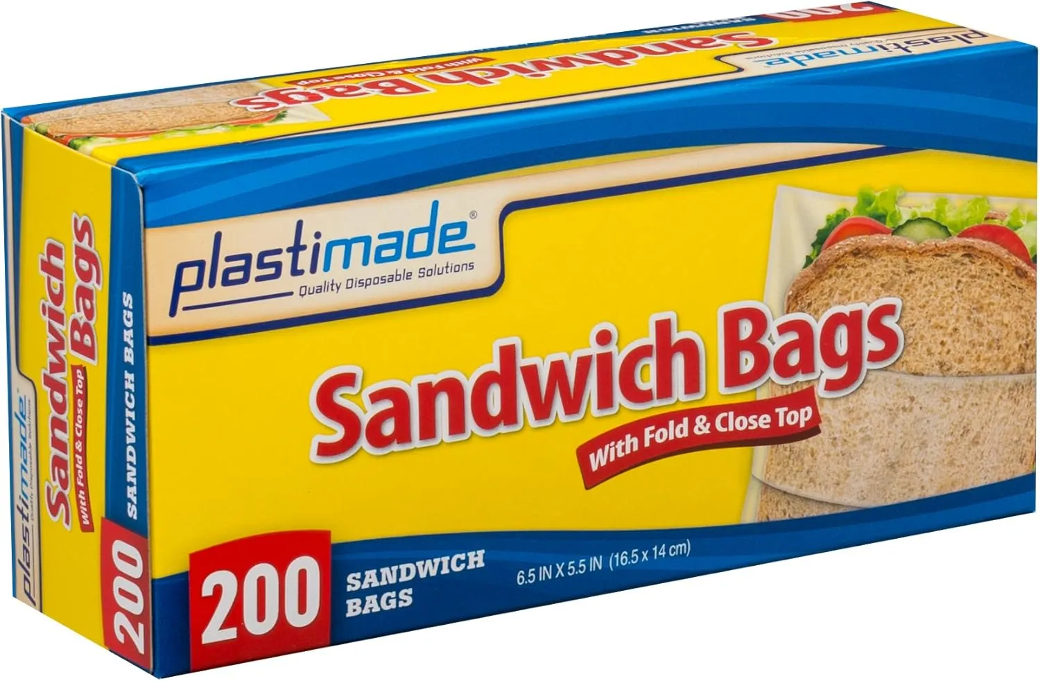 Sandwich Bags With Fold & Close Top (6.5 in X 5.5) in 200 Count Pack of 4