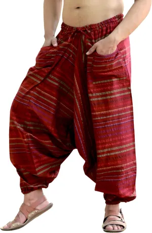 SARJANA HANDICRAFTS Men's Cotton Harem Genie Dance Yoga Alibaba Hippie Pants