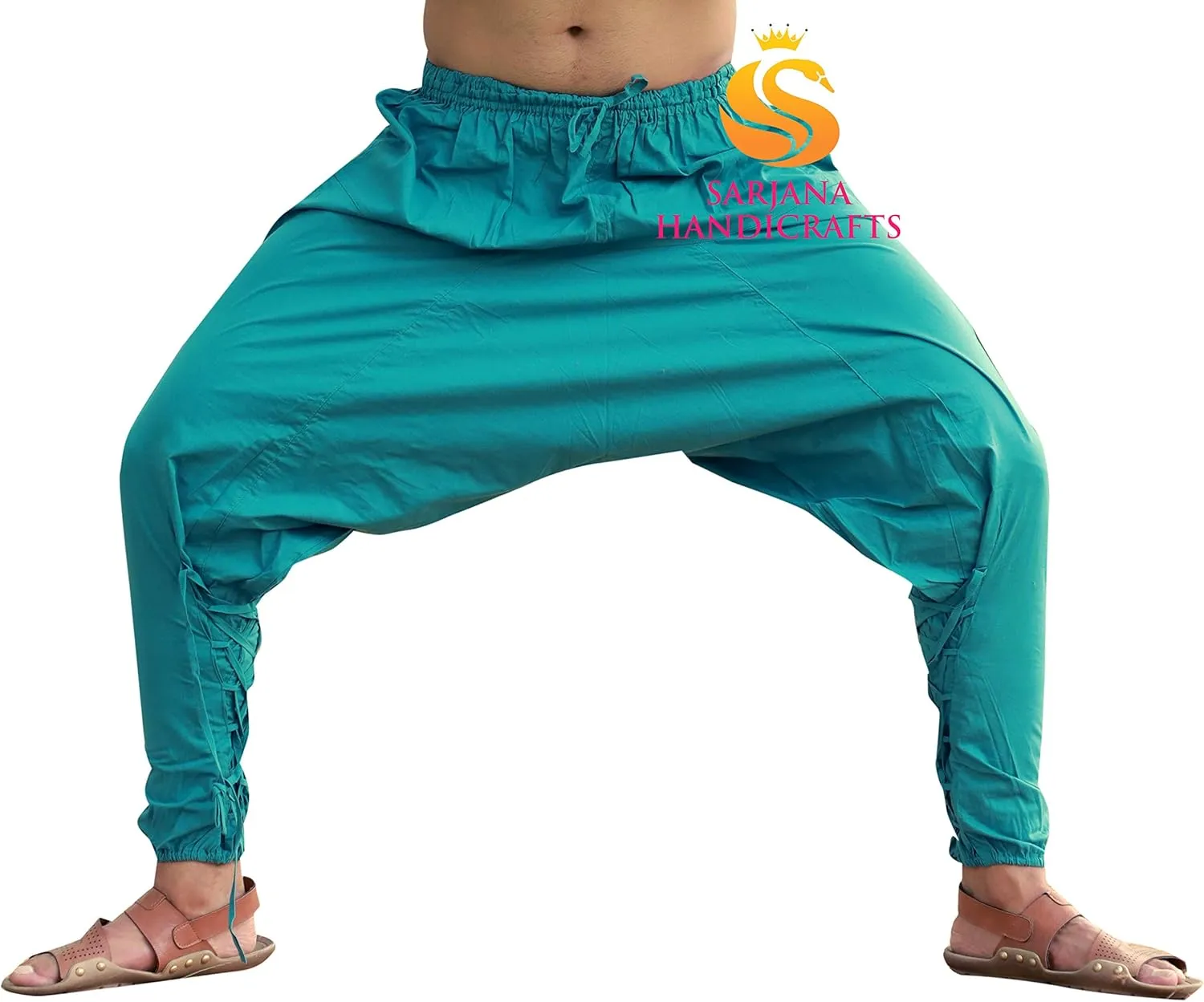 SARJANA HANDICRAFTS Mens Womens Cotton Churidar Pockets Harem Pants Yoga Pajama Ethnic Trouser