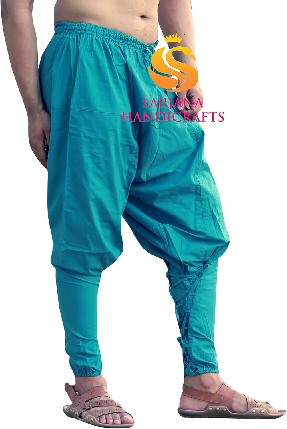 SARJANA HANDICRAFTS Mens Womens Cotton Churidar Pockets Harem Pants Yoga Pajama Ethnic Trouser