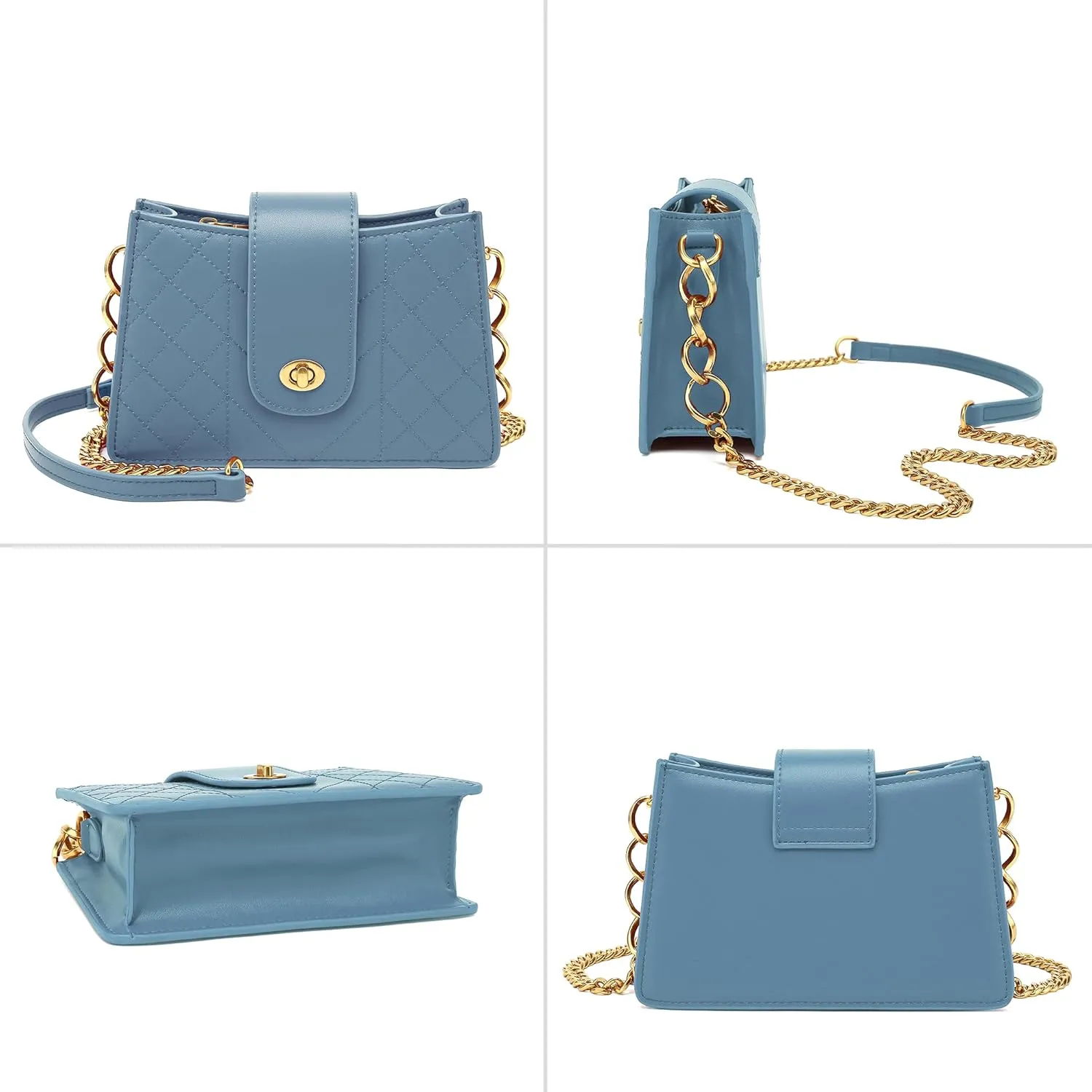 Scarleton Crossbody Bags for Women, Quilted Shoulder Bag Purse, Gold Chain Crossbody Bag Purses for Women, H2117