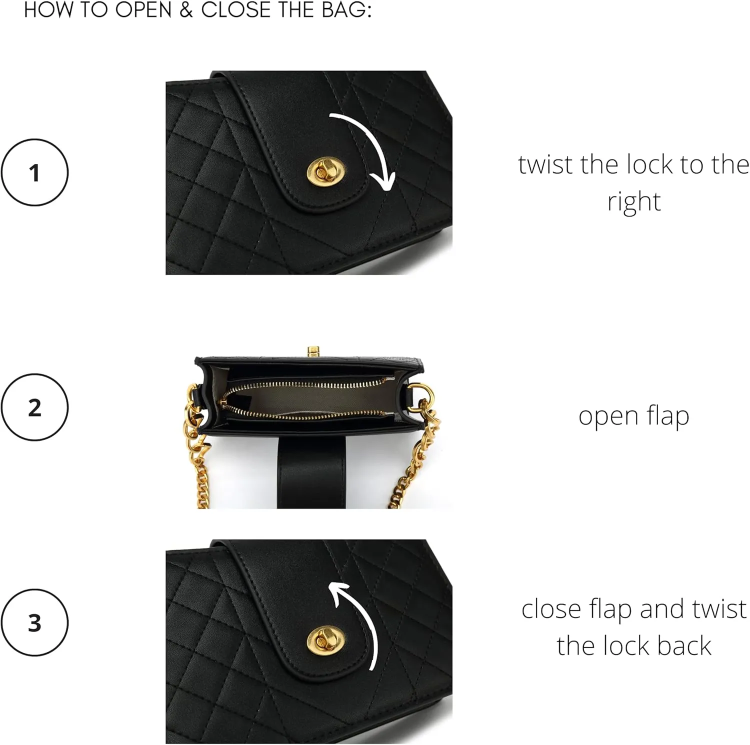 Scarleton Crossbody Bags for Women, Quilted Shoulder Bag Purse, Gold Chain Crossbody Bag Purses for Women, H2117