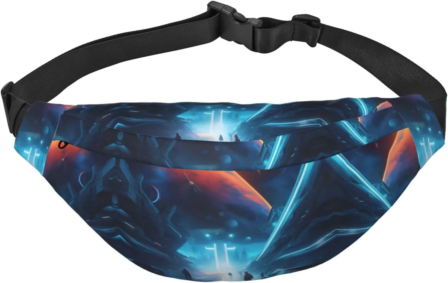 Science Fiction Future Large crossbody bag for travel and running, made of polyester, waterproof and soft fabric