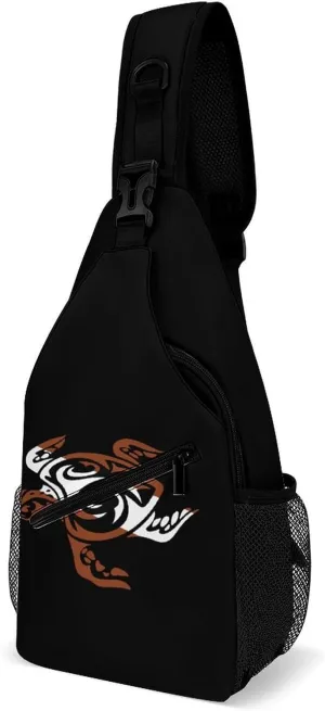 Scuba Dive Tribal Sea Turtle Crossbody Sling Bag Outdoor Casual Fashion Chest Bags Small Travel Daypack for Women Men