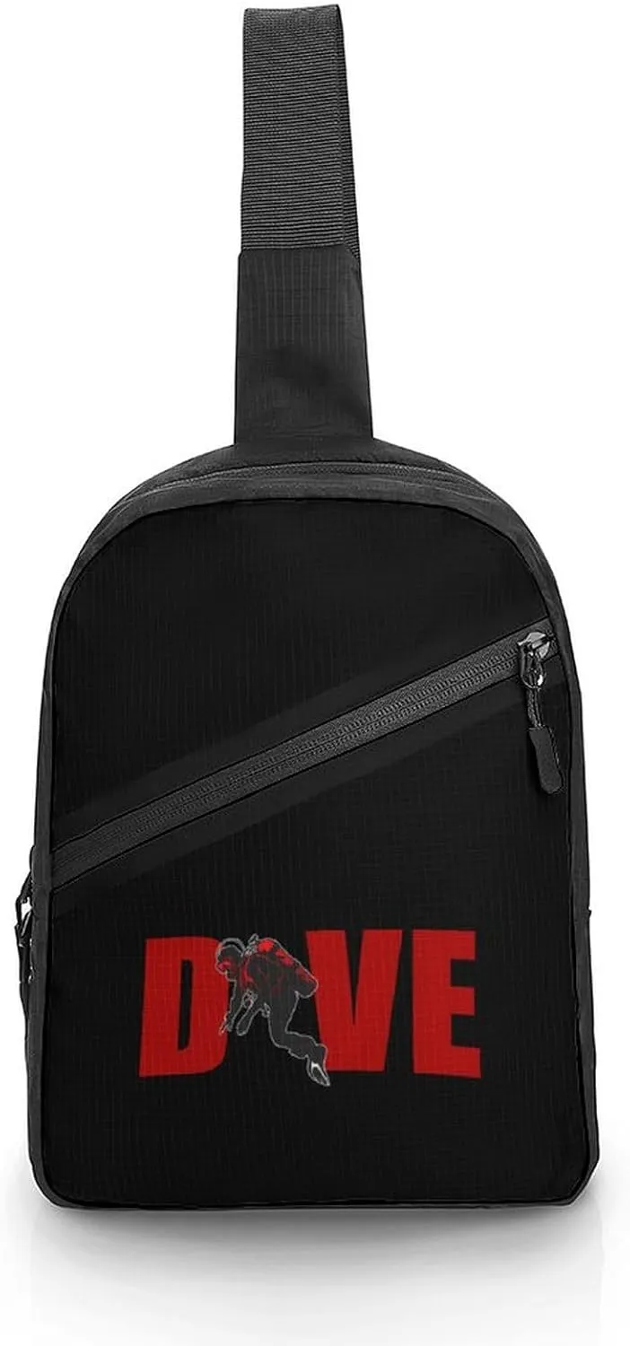 Scuba Diving Diver Sling Backpack Crossbody Shoulder Bag Casual Chest Bag Travel Hiking Daypack