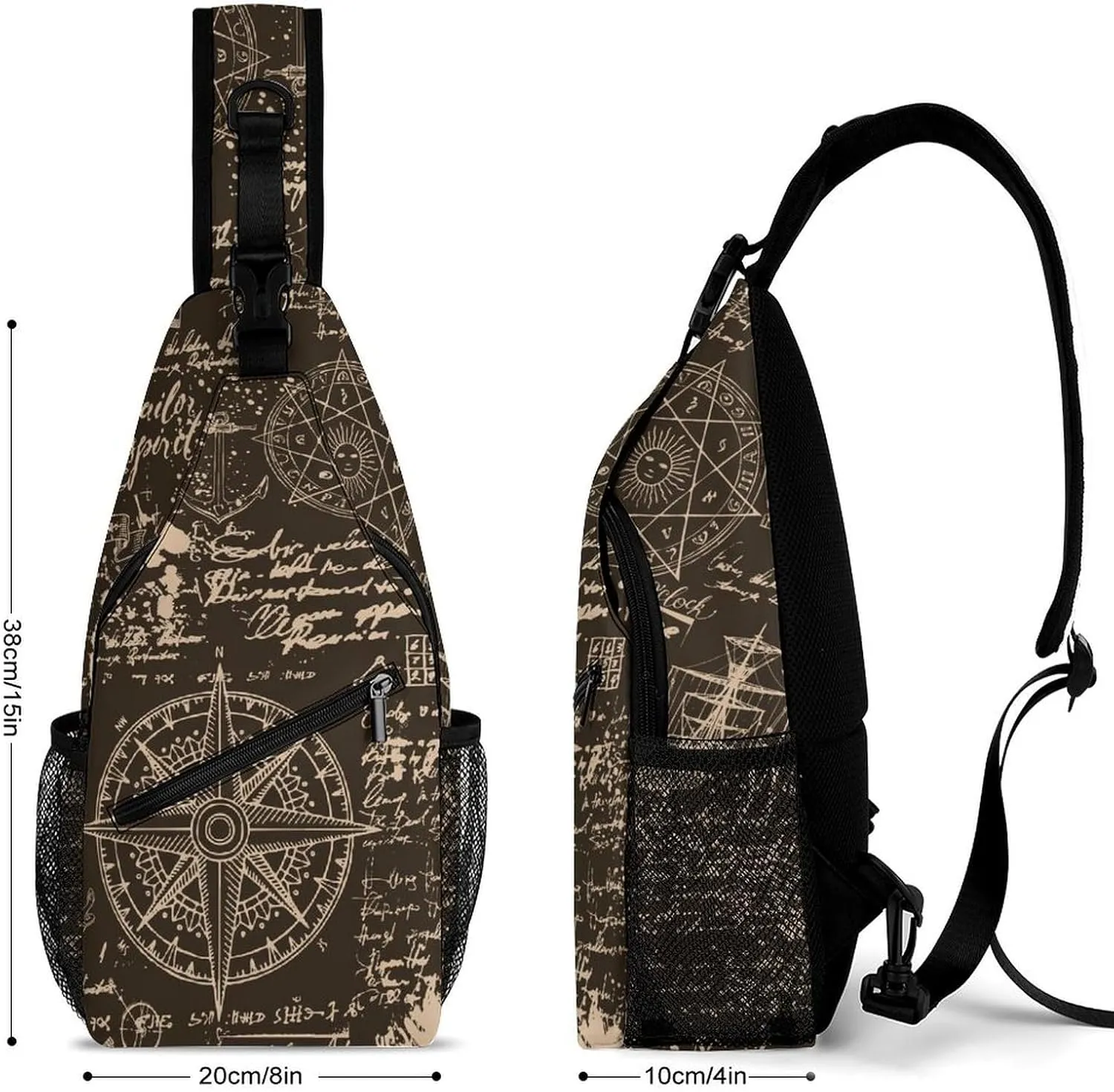 Sea-travel-print Crossbody Backpack For Men Women, Chest Bag Shoulder Bag, Travel Daypack Sling Backpack