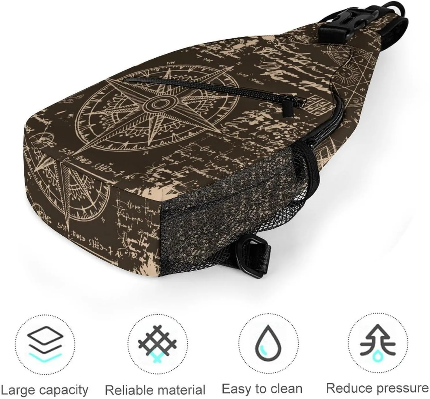 Sea-travel-print Crossbody Backpack For Men Women, Chest Bag Shoulder Bag, Travel Daypack Sling Backpack