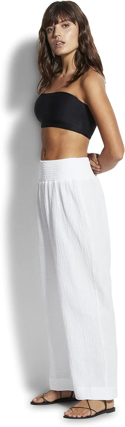 Seafolly Women's Standard Elastic Waist Pull on Beach Pant