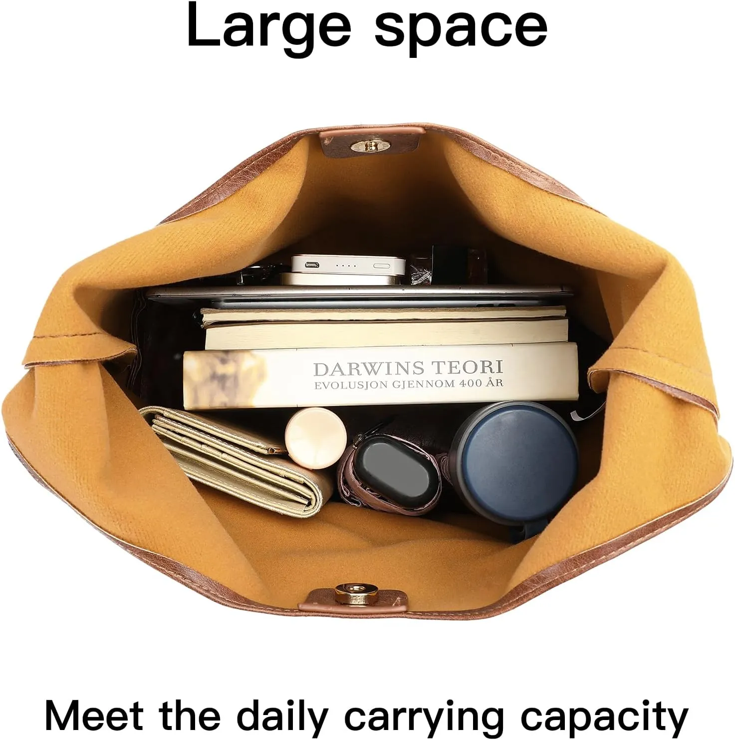 SENDEFN Leather Tote Bag for Women Work Shoulder Bag Large Top Handle Handbags and Ladies Travel Purse with Zipper Pocket
