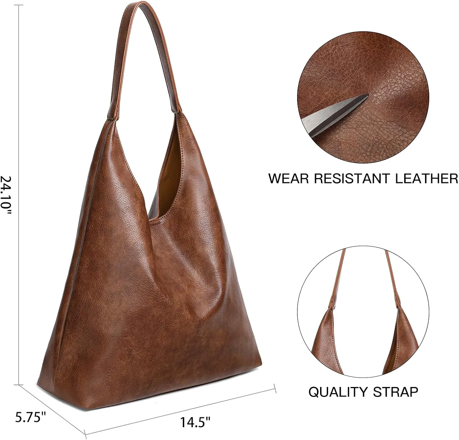 SENDEFN Leather Tote Bag for Women Work Shoulder Bag Large Top Handle Handbags and Ladies Travel Purse with Zipper Pocket